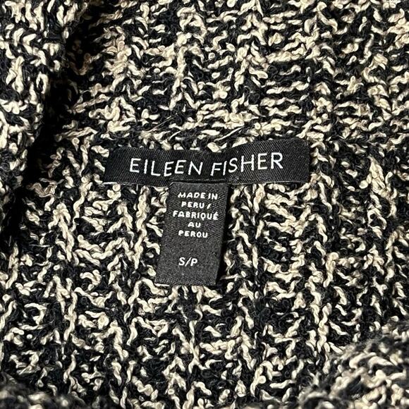 Eileen Fisher Womens Chunky Knit Black Organic Oversized‎ Pullover Sweater Small - Picture 3 of 6